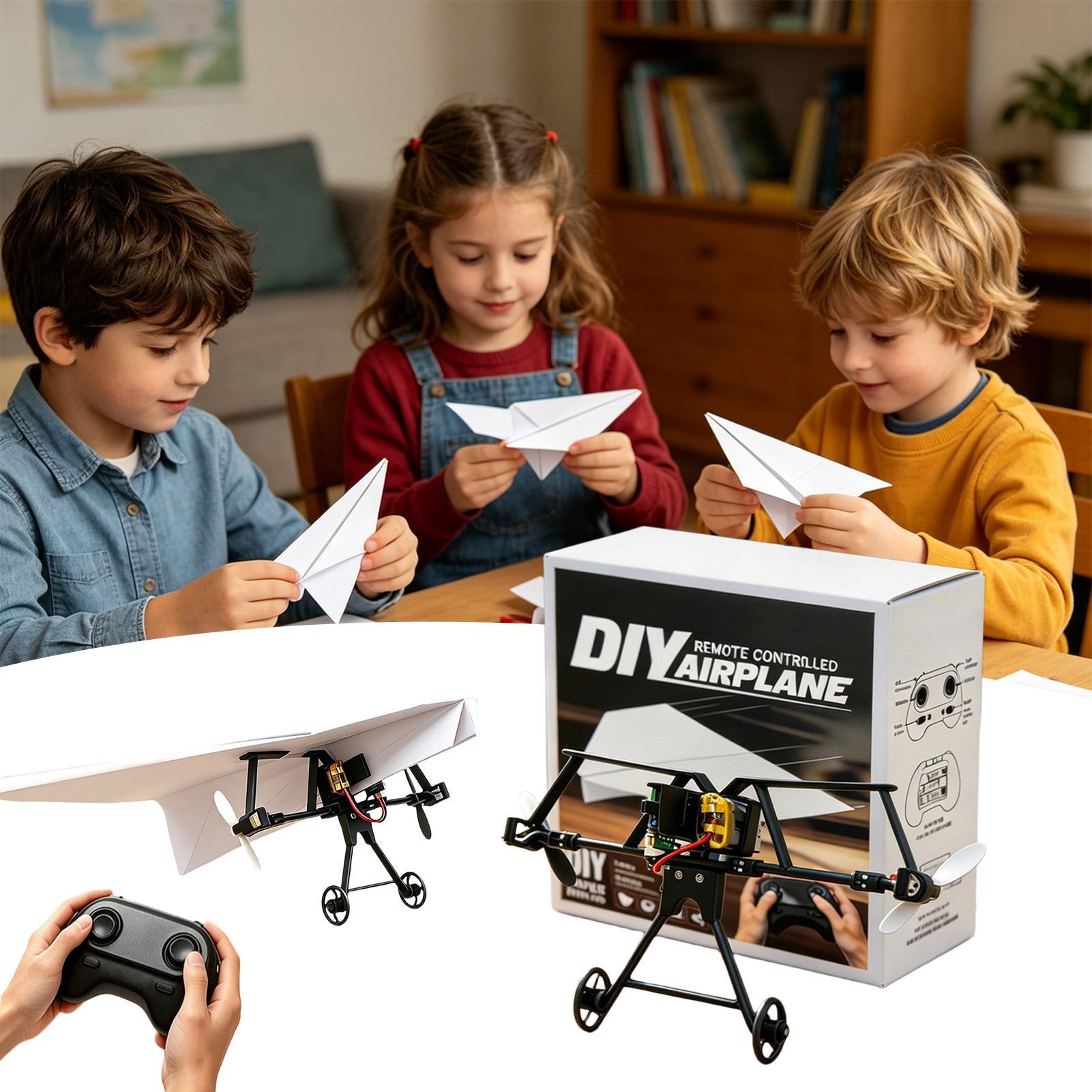 Rc Hobbies - DIY RC Papierflugzeug-Bausatz Flugzeugspielzeug mit Gyro-Stabilisator