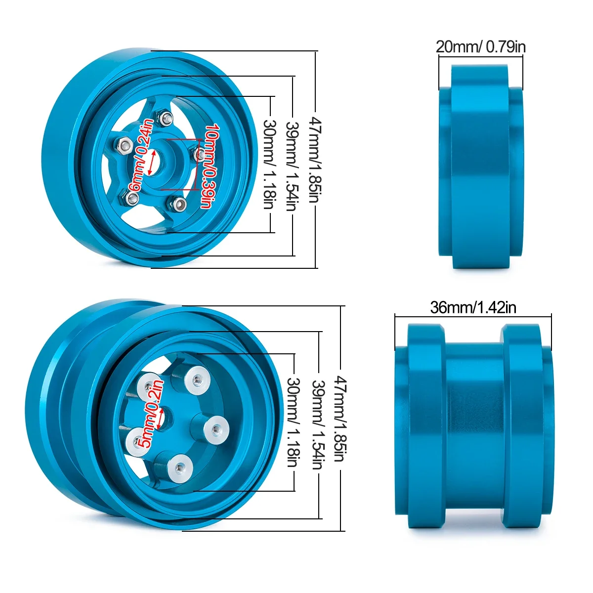 Aluminiumlegierung vorne hinte – Wheel Rim Rc Bewertung und Preis