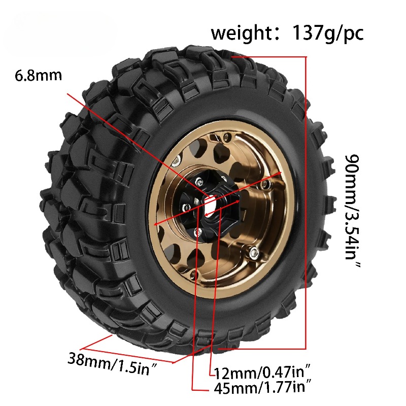 4 Stück 1,9 Zoll Beadlock-Felg – Wheel Rim Rc Bewertung und Preis