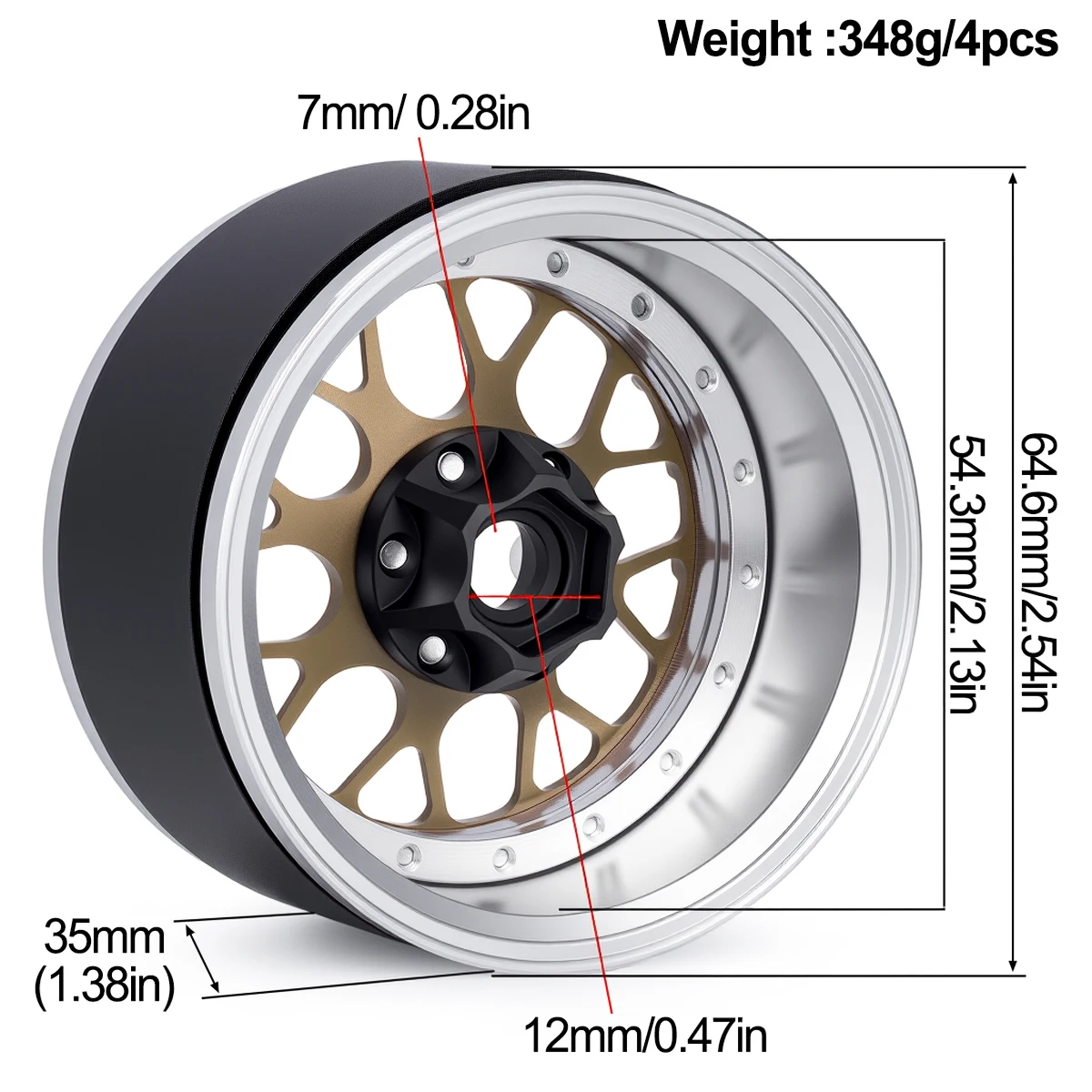 2,2 Zoll Aluminium Beadlock Rä – Wheel Rim Rc Bewertung und Preis