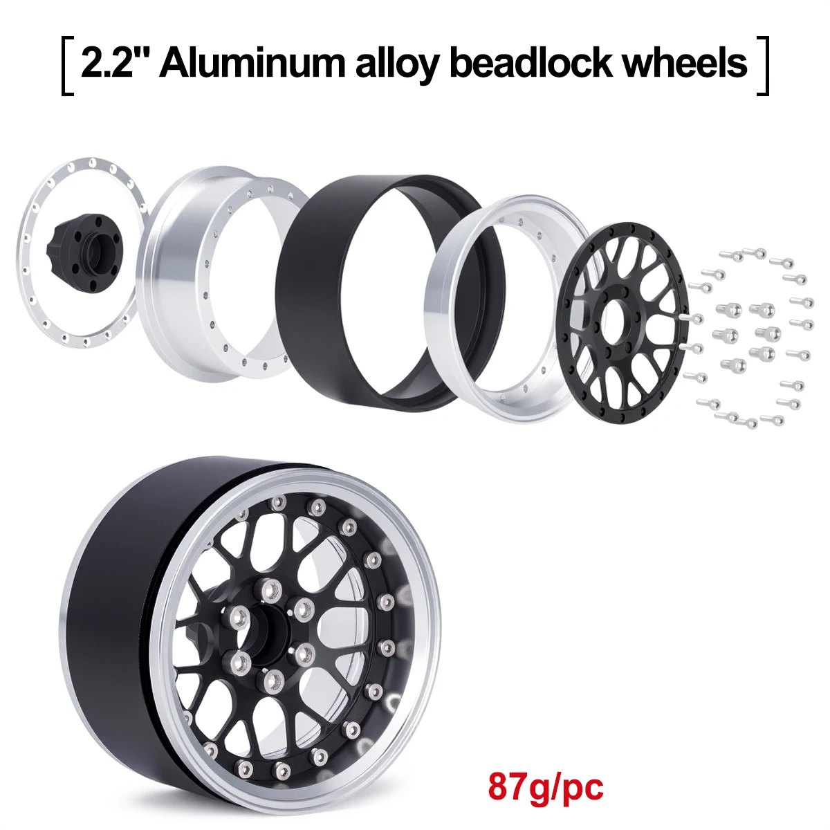 2,2 Zoll Aluminium Beadlock Rä – Wheel Rim Rc Bewertung und Preis